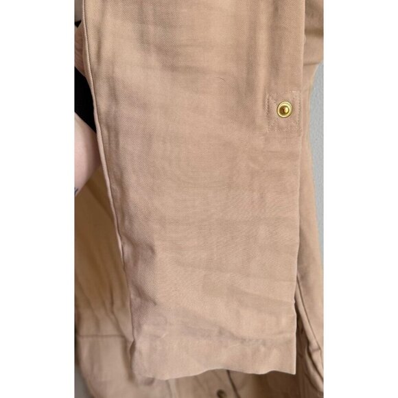 Zara Basic Beige Womens Jacket Drawstring Waist Utility Pockets Small - Picture 7 of 14